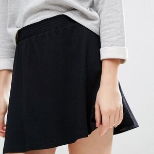 JF Sheer Black High-Waisted Flared Skirt